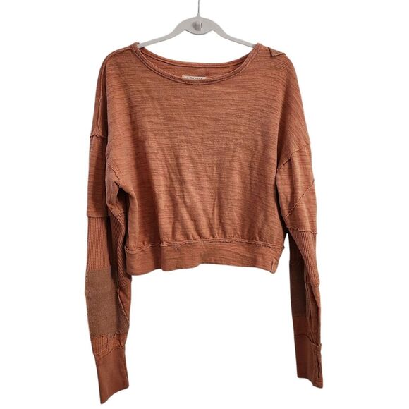 We The Free People 5 Star Tee Small Sweet Cinnamon Slouchy Patched Boho‎ Top - Picture 1 of 11